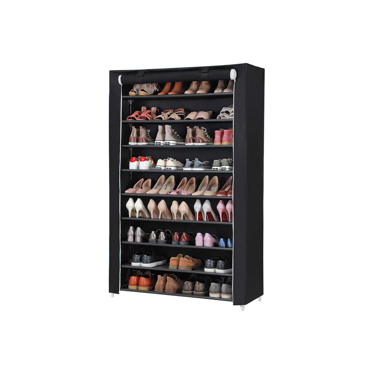 SCHUHREGAL SCHUHAUFBEWAHRUNG - Schwarz, Textil (28/162/100cm) - Hansiro
