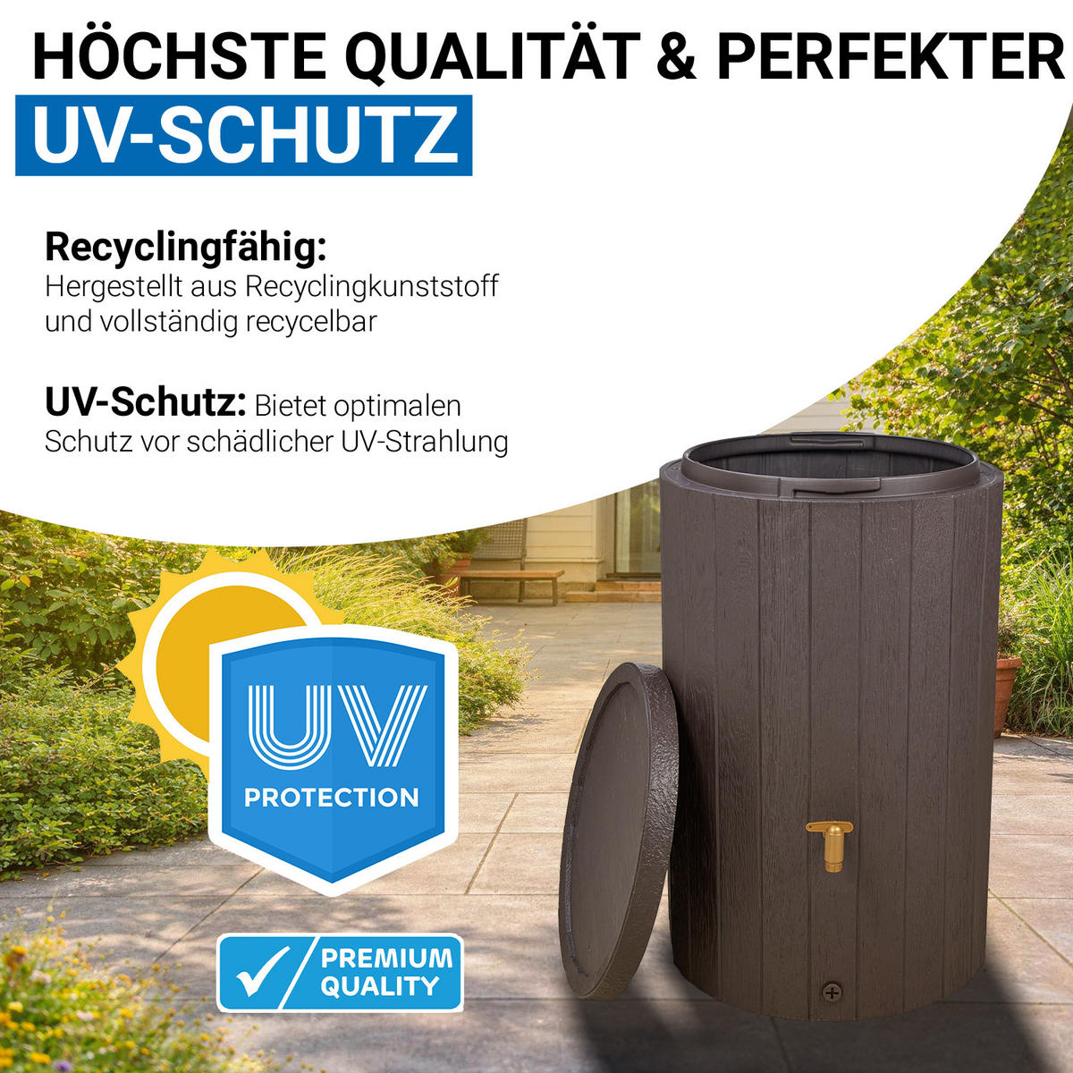 REGENTONNE 400 L, braun - Braun, Kunststoff (71/104/71cm) - 4rain