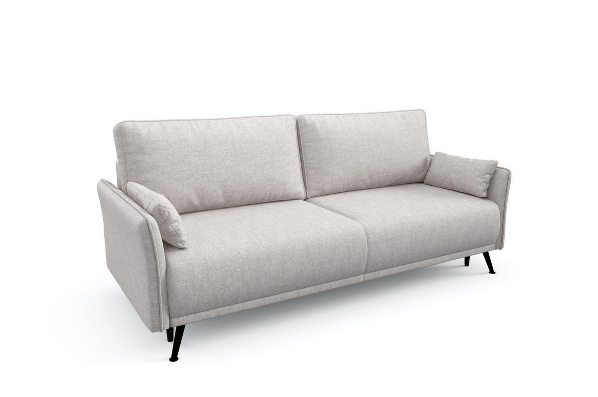 SCHLAFSOFA - Sofa Hoya - Hellgrau - Hellgrau/Schwarz, Holzwerkstoff (219/96/104cm) - Möblo