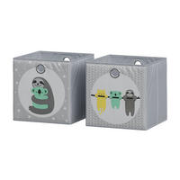 FALTBOX Grau 30 x 30 cm (Motiv Faultiere) - Multicolor/Grau, Wellpappe (30/30cm) - Vicco