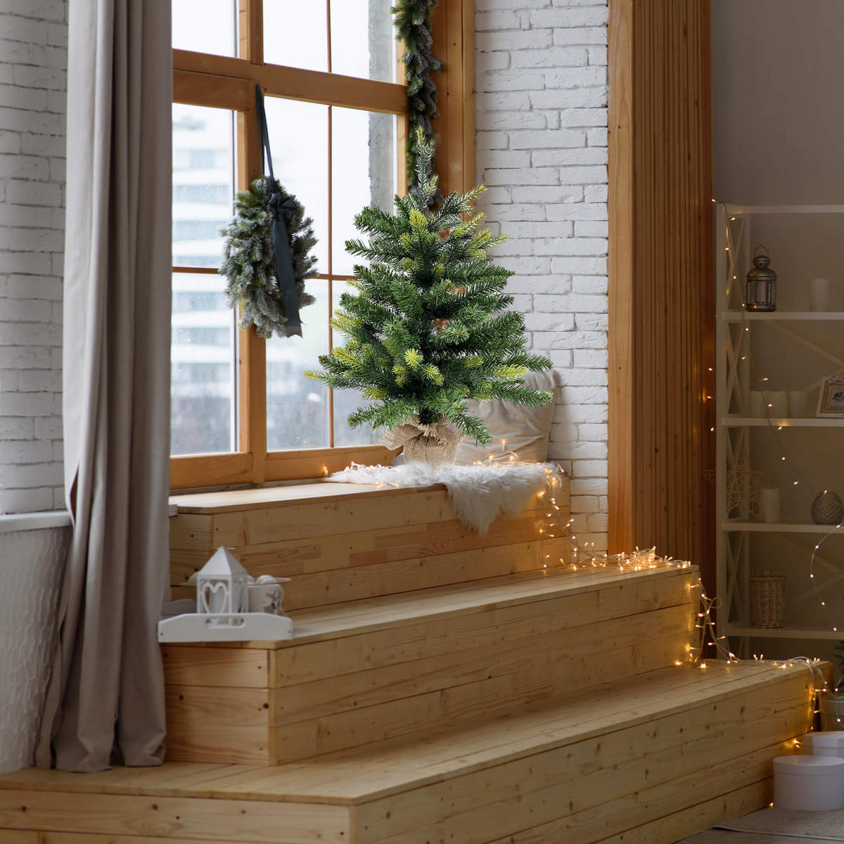 WEIHNACHTSBAUM klein Grün 35/35/60 cm - Grün, Kunststoff (60cm) - Mobili Rebecca