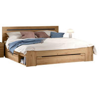 BETT Eiche, grau Liegefläche 180 x 200 cm, Doppelbett mit 3x Bettschubkasten - Eiche Artisan/Grau, Holzwerkstoff/Metall - Inn.Furn