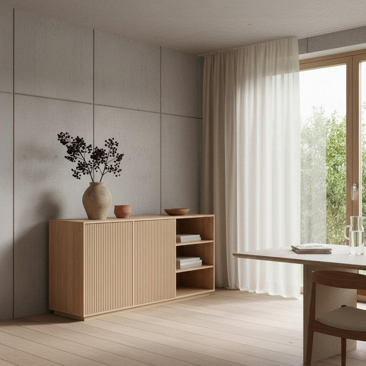 ANRICHTE NIEDRIGE Saven Natürlich 150 cm x 78 cm - Naturfarben, Holzwerkstoff (150/78/40cm) - Klast Home