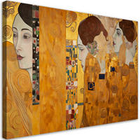 WANDBILD goldenes Wandbildnis einer frau g. klimt - Goldfarben, Textil (60/40cm) - Feeby