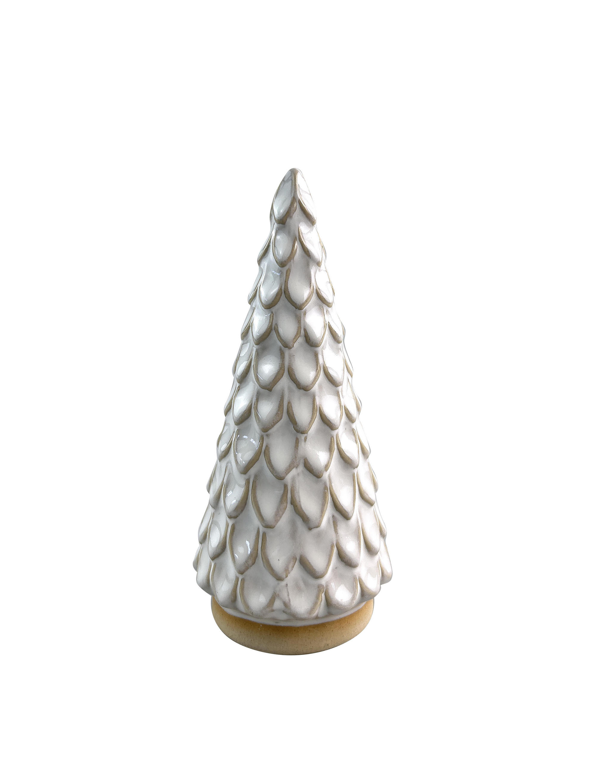 CHRISTBAUMFIGUR Santa Lila Beige 6.5/6.5/15 cm Keramik - Beige, Keramik (6.5/15/6.5cm) - Mondex