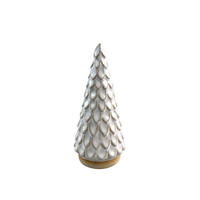 CHRISTBAUMFIGUR Santa Lila Beige 6.5/6.5/15 cm Keramik - Beige, Keramik (6.5/15/6.5cm) - Mondex
