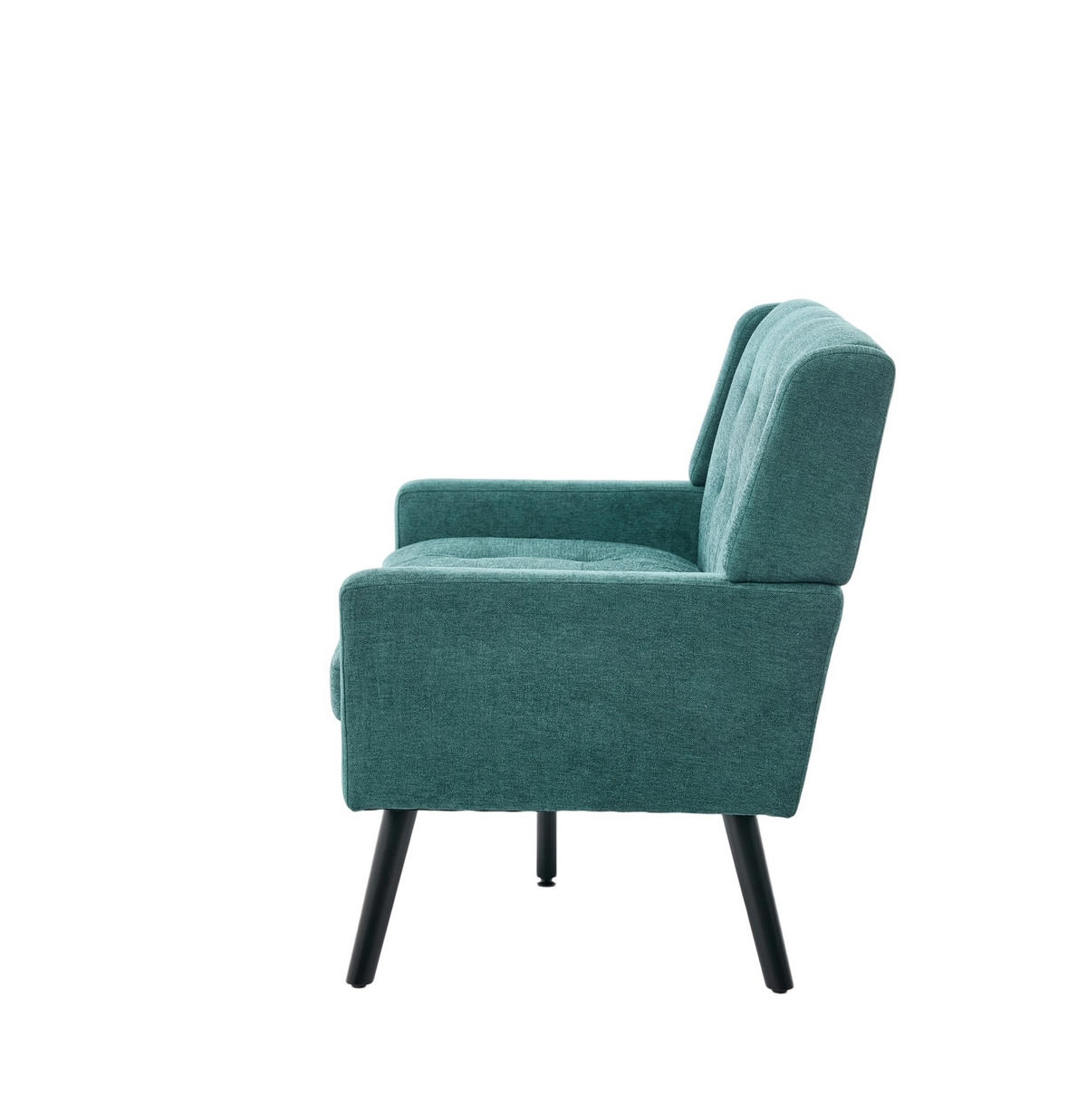 KLUPA od tkanine, 2-sjed, retro zelena, izgled lana,75/119/88 cm - šumsko zelena, tekstil (75/88/120cm) - BEAOK