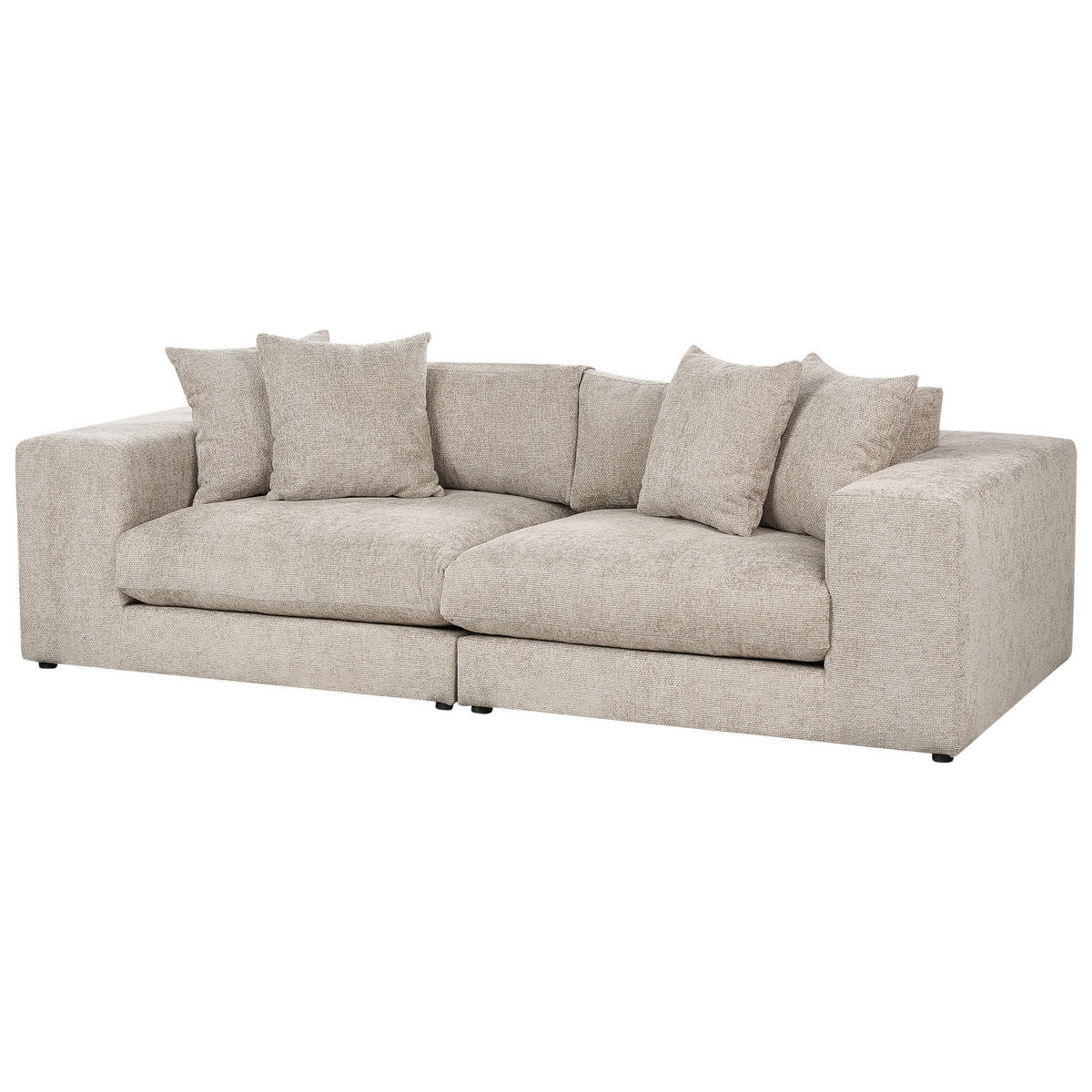 3-SITZER-SOFA taupe mit Kissen Glorvika II - Beige, Textil (240/58/120cm) - Beliani