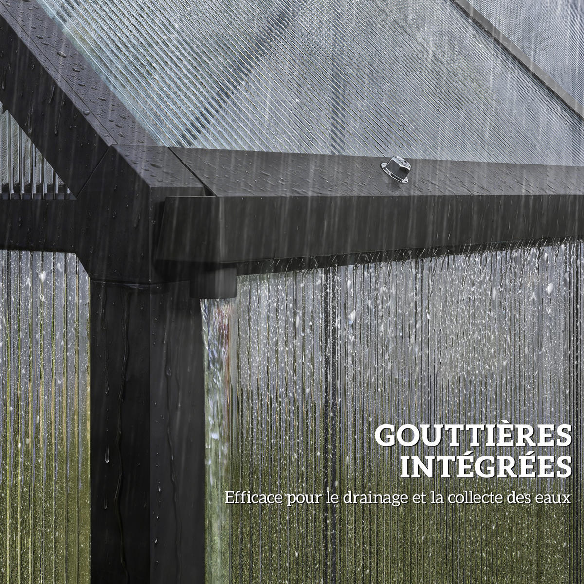 GEWÄCHSHAUS DE-12082 mit Polycarbonat und verstellbarem Fenster Transparent - Transparent, Metall (168/195/178cm) - ComfortXL