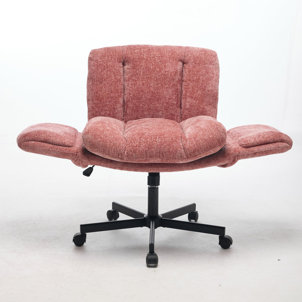 DREHSTUHL Bürostuhl Chenille höhenverstellbar Armlehnen Grau - Pink, Textil (60/92.5/57.5cm)