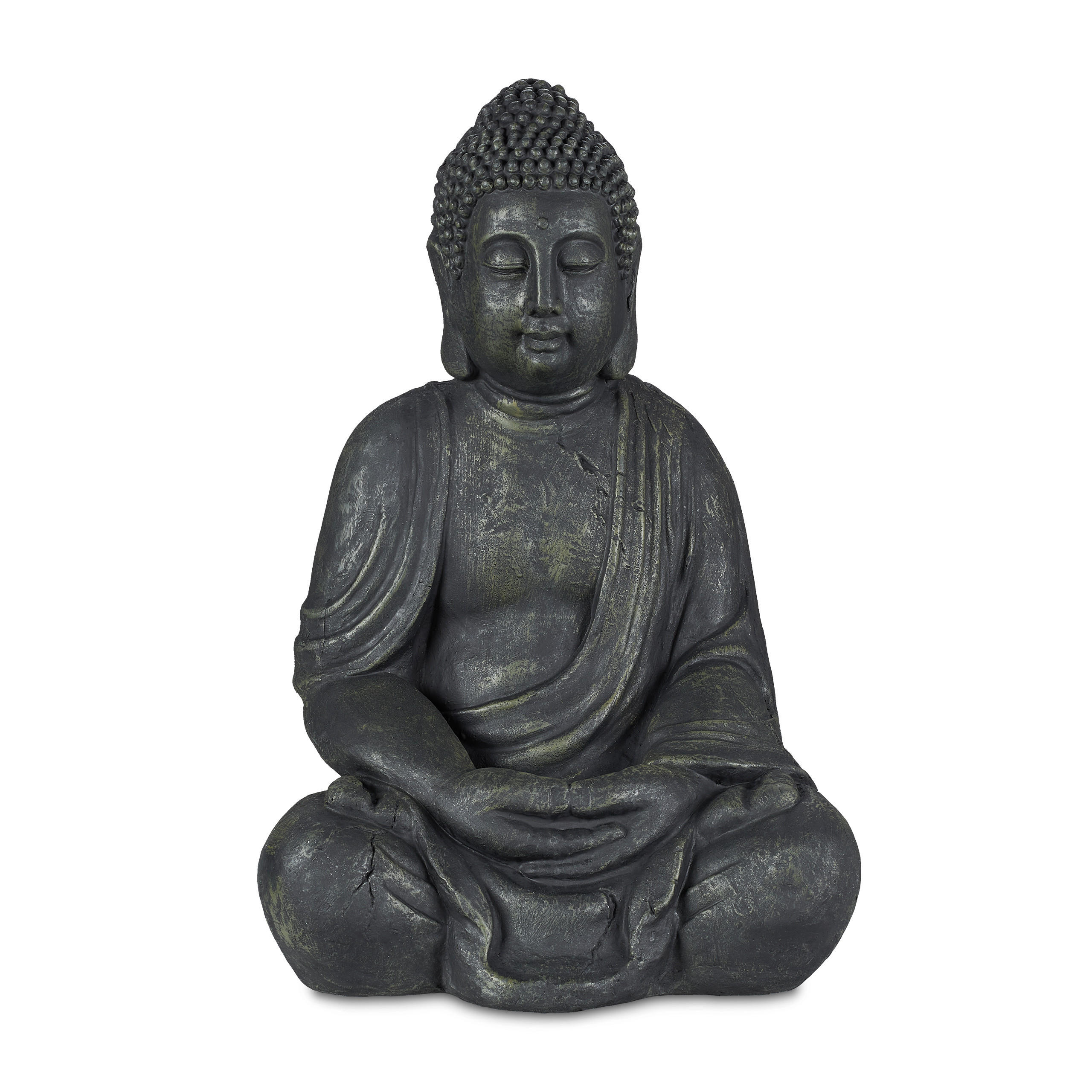 STATUIE antracit Buddha polirezină 70 cm rezistentă la intemperii