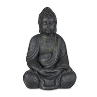 BUDDHA Figur - Anthrazit, Kunststoff (45/70/35cm) - Relaxdays