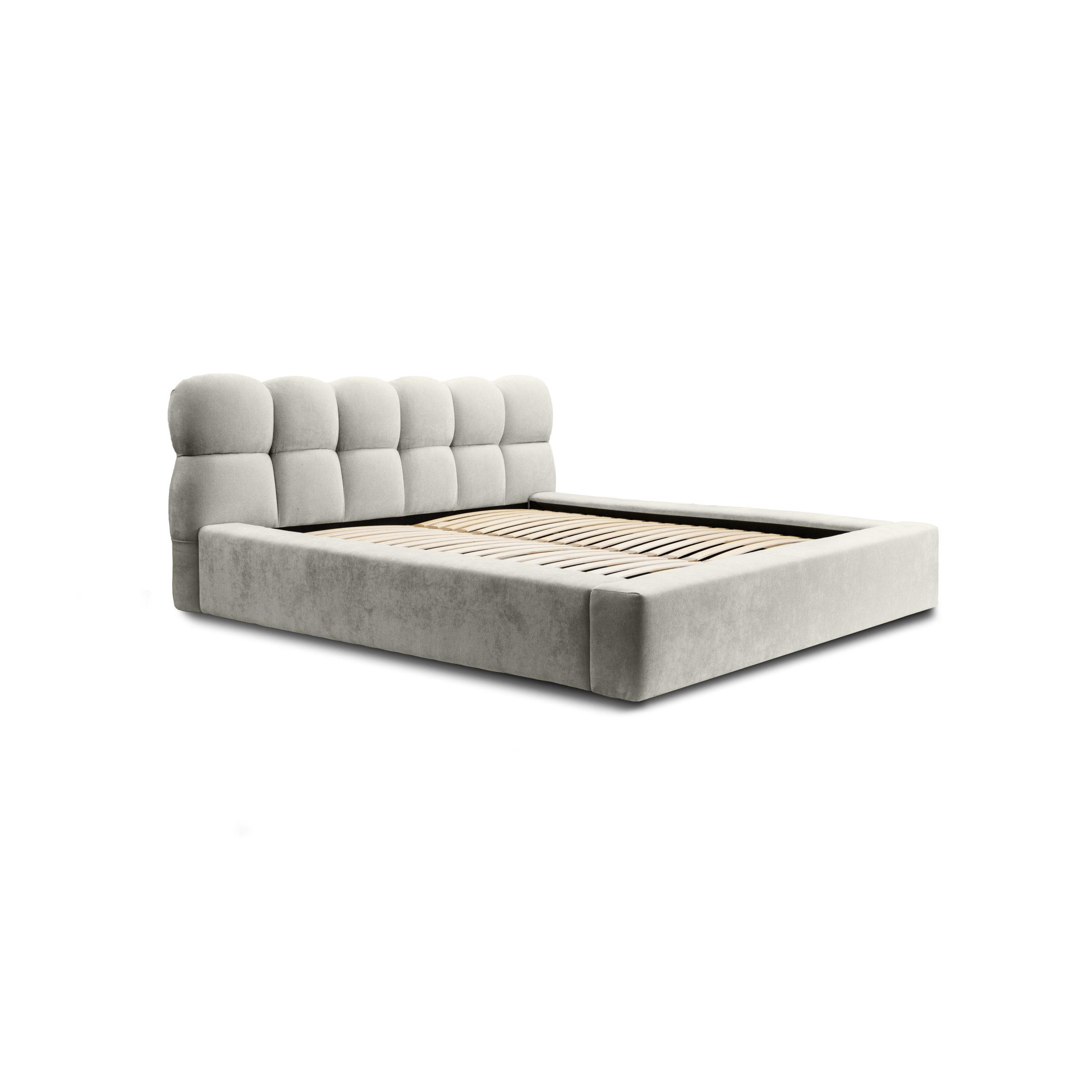 POLSTERBETT schenilen Struktur Paulon 160x200 cm, Grau/Beige - Graubraun, Textil (160/200cm) - Fedve