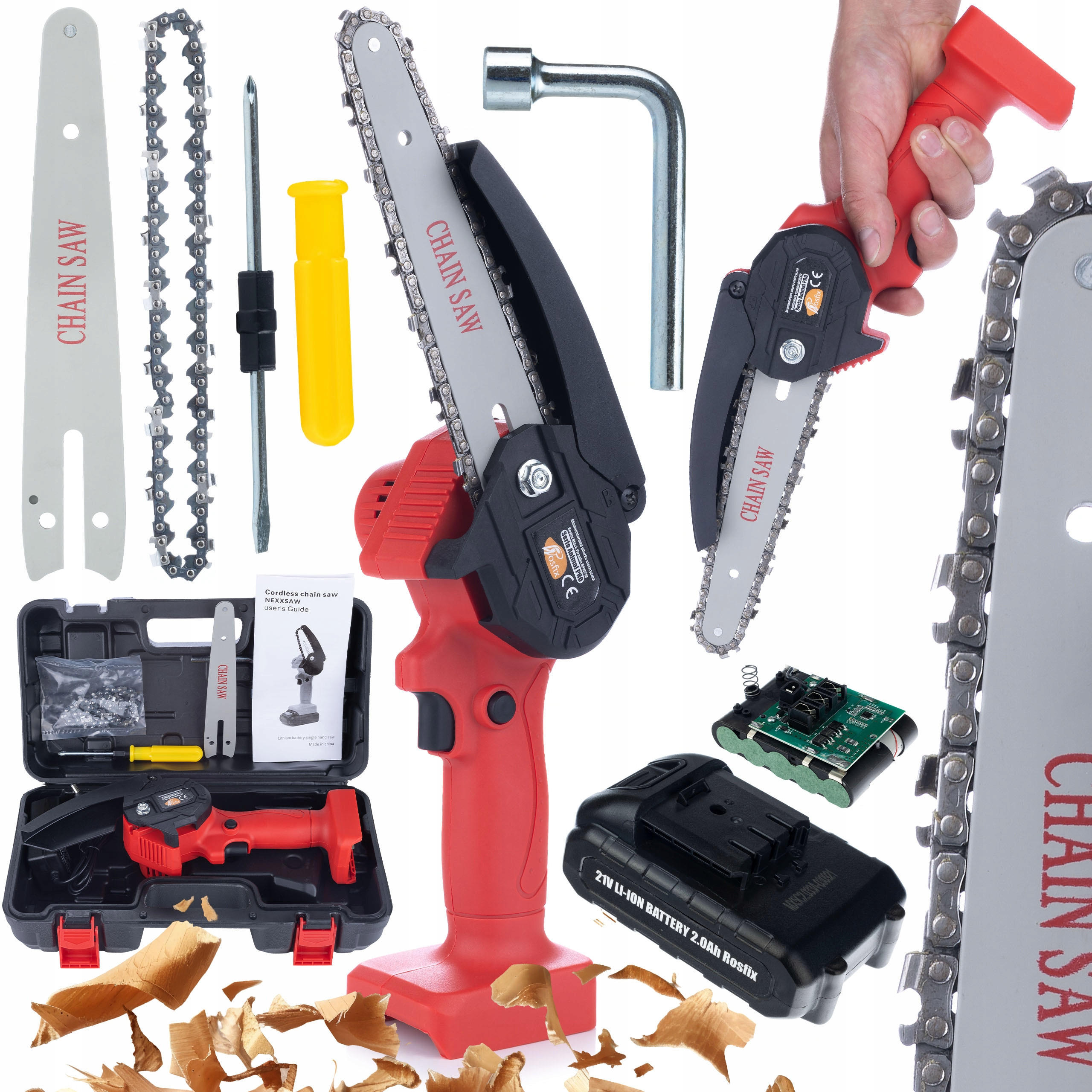 KETTENSÄGE RP21V Akku, 21 V, 1200 W, 6" Schiene, 2 Ah, 10 m/s, 100 mm, Set - Multicolor, Kunststoff/Metall (10/10/10cm)