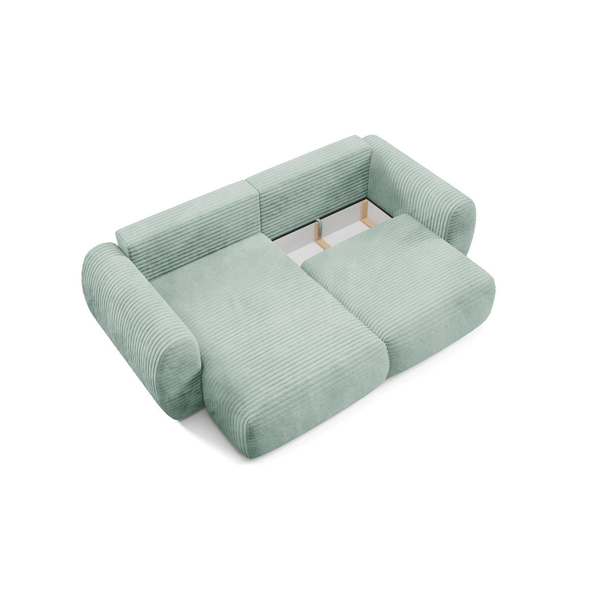 ECKSOFA Camilla 3 Sitzplätze Wassergrün - Grün, Holz (270/165cm) - Petits-meubles