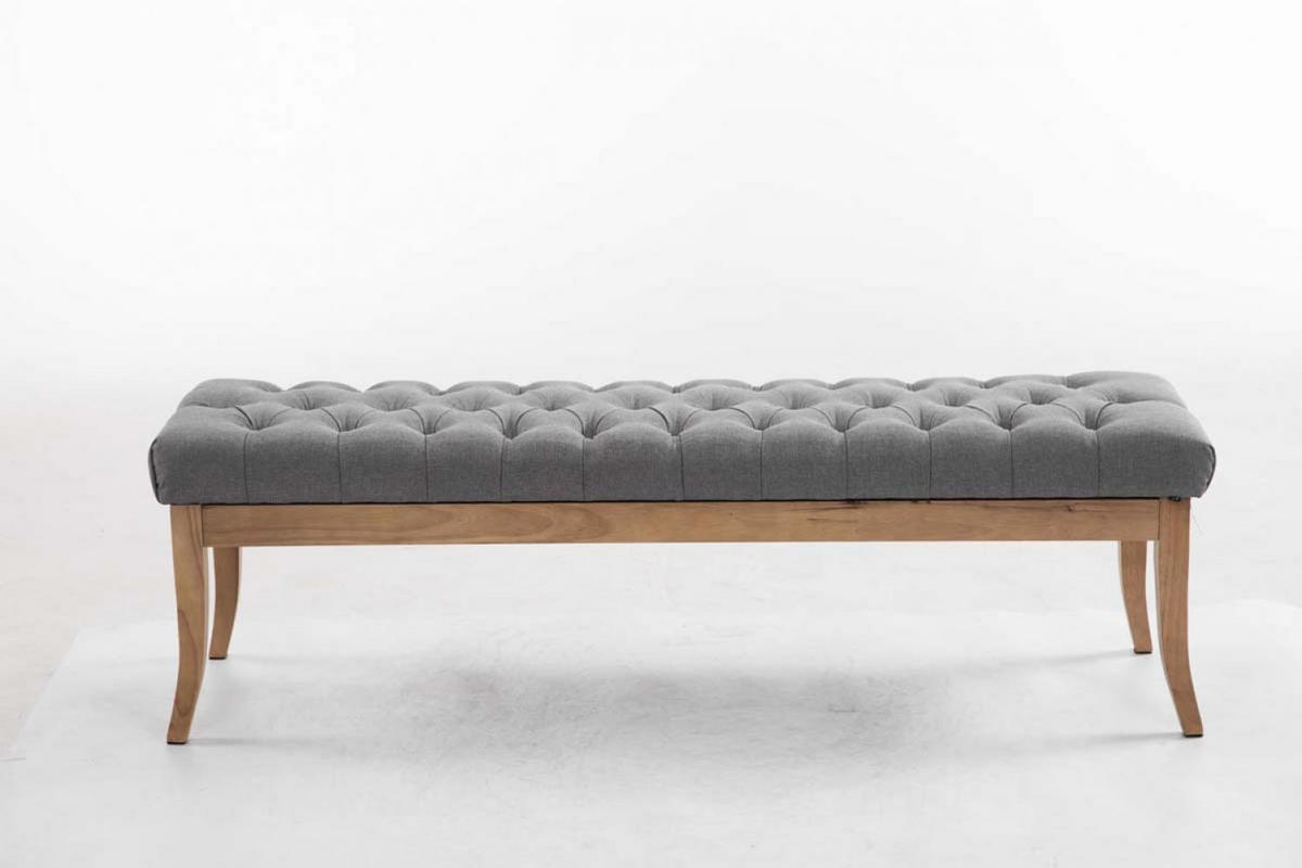 SITZBANK 150/38 cm Stoff grau - Naturfarben/Grau, Holz/Textil (150/46/38cm) - CLP