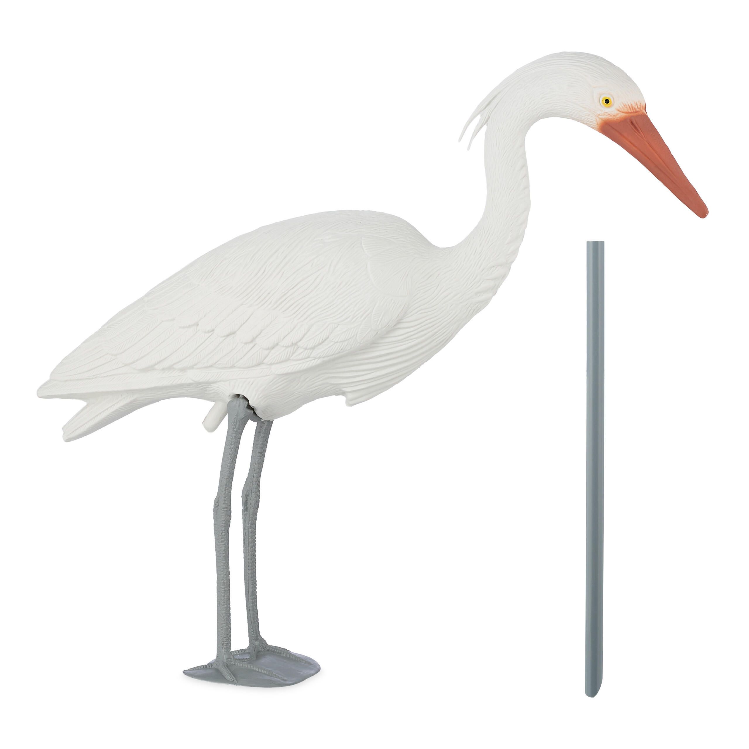 Relaxdays FIGURKA Bílá Oranžová Šedá Volavka plašič ptáků 66 cm
