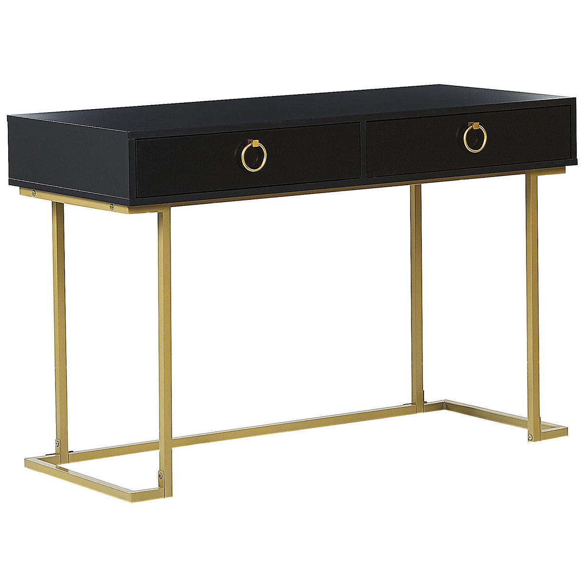KONSOLENTISCH schwarz/gold 2 Schubladen Westport - Goldfarben/Schwarz, Metall (50/115/77cm) - Beliani