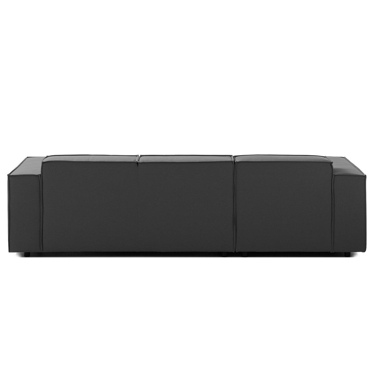 ECKSOFA mit Longchair - Anthrazit/Schwarz, Kunststoff/Textil (260/177cm) - home24