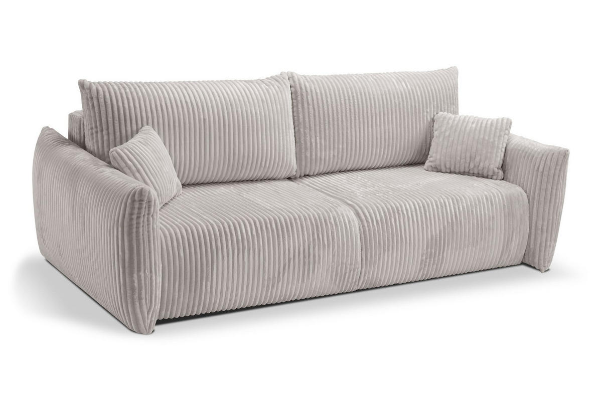 SOFA Hallora - Asche (Tilia 86) - Hellgrau, Holzwerkstoff (240/88/108cm) - Möblo