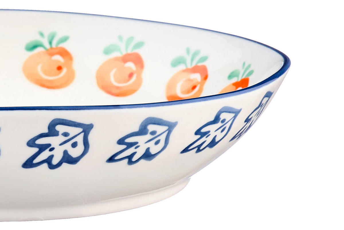 TIEFER Teller Napoli Ø21,5cm - 4er-Set - Zitrusfrucht - Weiß, Keramik (21.5cm) - Björn