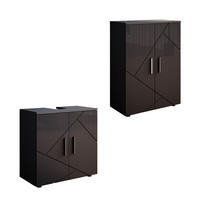 SESTAVA KOUPELNOVÉHO NÁBYTKU Irma Antracitový vysoký lesk - antracitová/vysoce lesklá černá, kompozitní dřevo (60/81/30cm) - Vicco