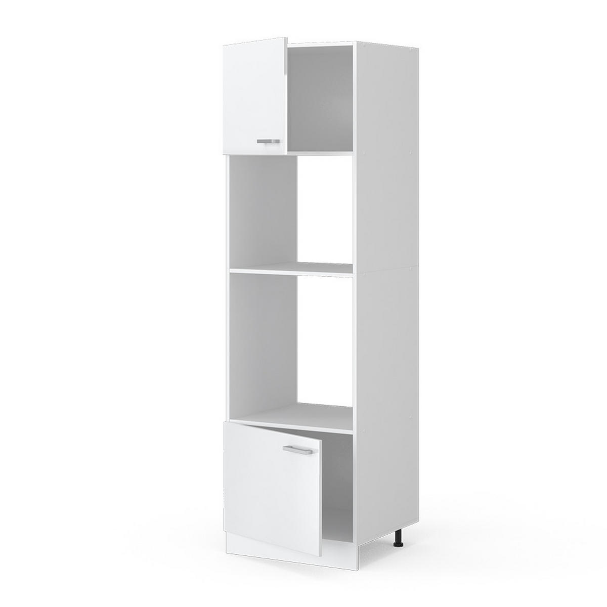 MIKROWELLENSCHRANK R-Line Weiß Hochglanz 60 cm - Weiß Hochglanz/Weiß, Holzwerkstoff (60/206.8/57.2cm) - Vicco