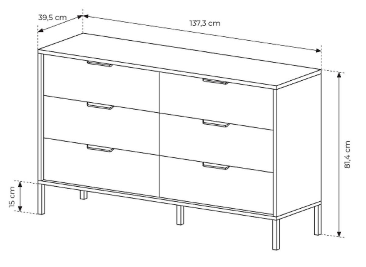 SIDEBOARD mit Schubladen Taviano 140 cm - Eichefarben, Holz (137/81/39cm) - Emporius