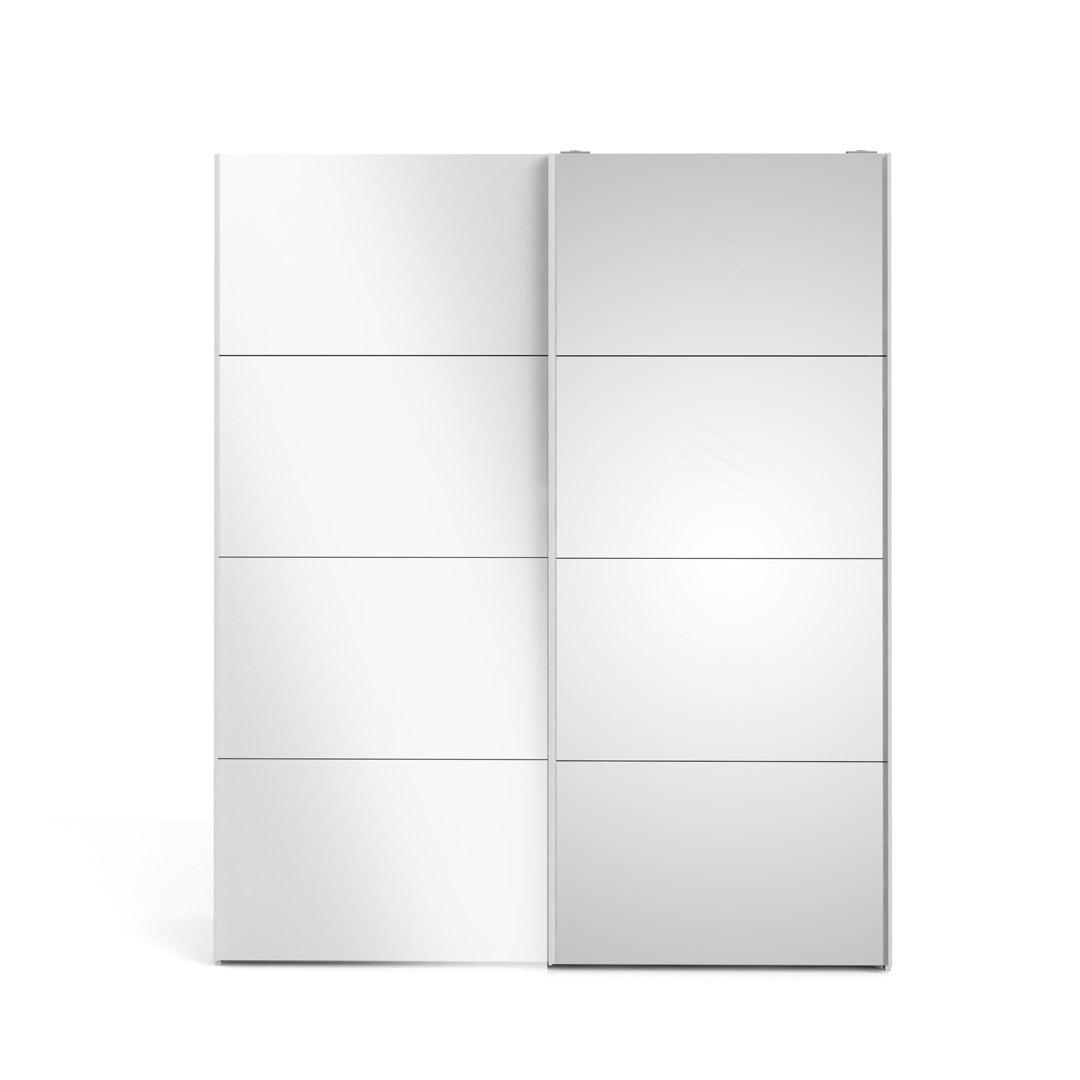 SCHWEBETÜRENSCHRANK weiß hochglanz - Weiß, Holzwerkstoff (183/221/61cm) - ebuy24