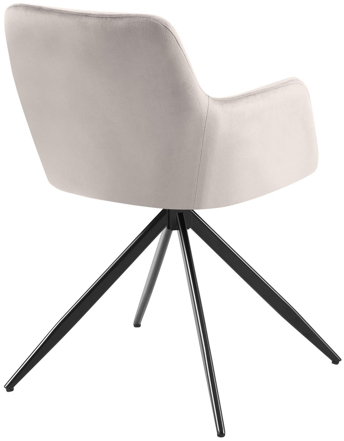 ARMLEHNENSTUHL Samt grau - Schwarz/Grau, Textil/Metall (56/81/62cm) - CLP