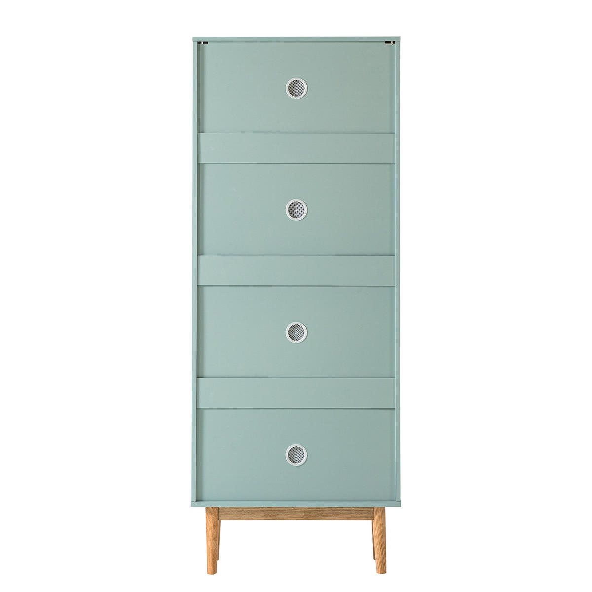 SCHUHKIPPER - Eichefarben/Mintgrün, Eichenholz/Holz (63/162/24cm) - home24