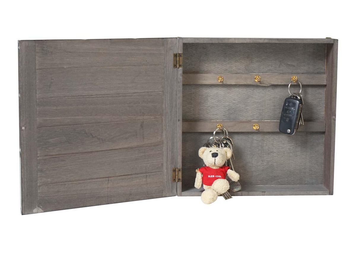 SCHLÜSSELKASTEN Grau, Braun - Braun/Grau, Holz (26/26/5cm) - MCW
