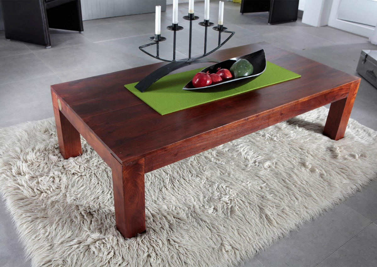 COUCHTISCH Akazie 120x75x40 nougat lackiert OXFORD #448 - Dunkelbraun, Holz (120/75/40cm) - Massivmoebel24