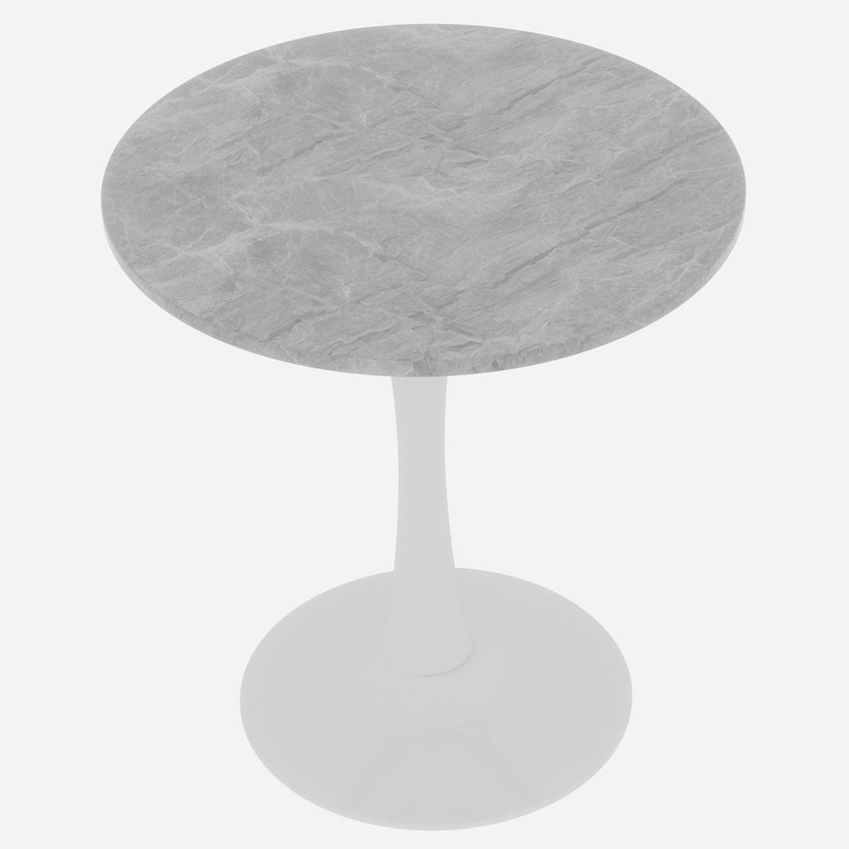 COUCHTISCH in Weiß und Grau Wohnzimmertisch mit einer runden Marmor-Tischplatte für Wohnzimmer, B70/T70/H72 cm - Goldfarben/Weiß, Stein/Metall (70/70/72cm) - STILVORA