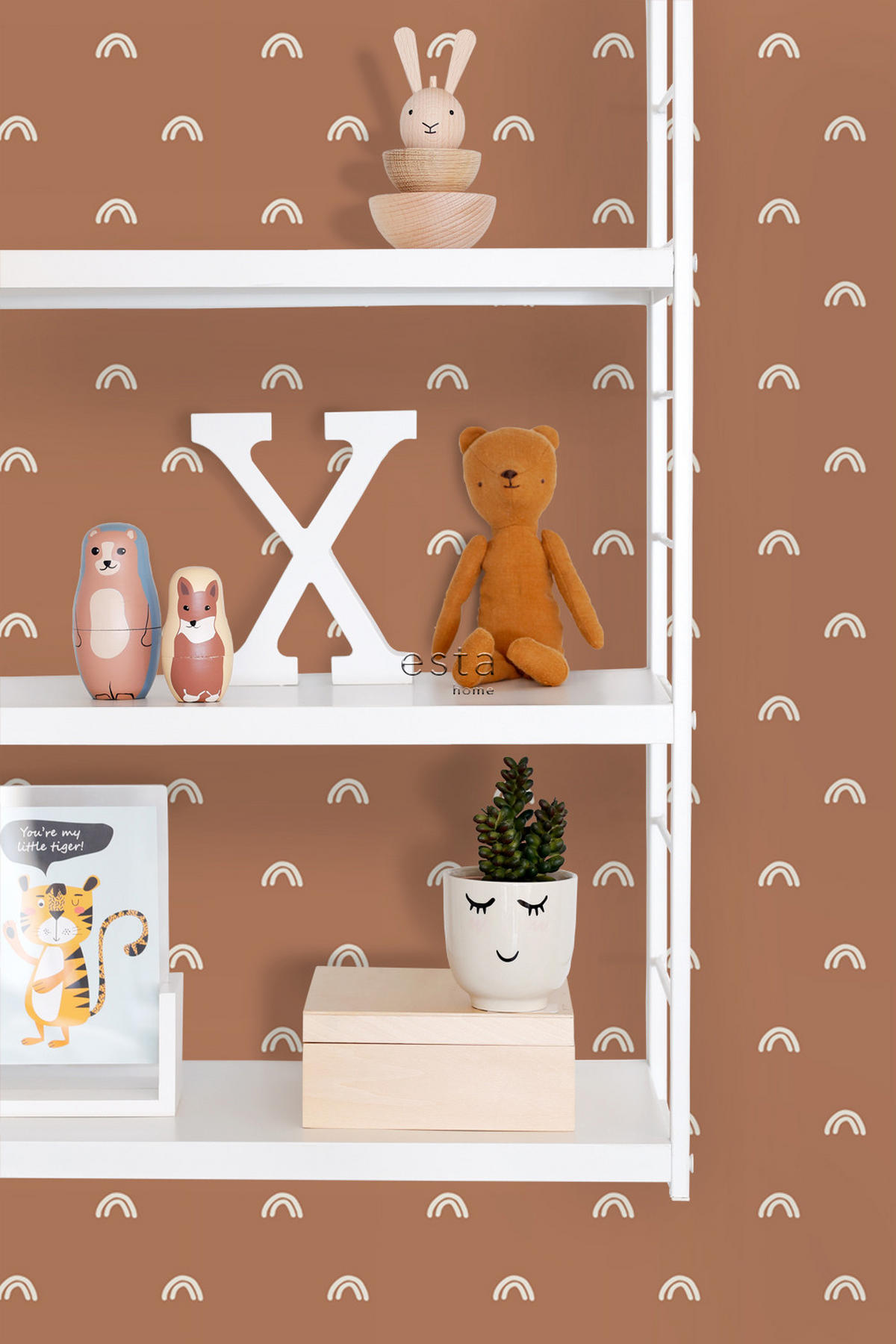 TAPETE Regenbogen 50 x 900 cm - Terracotta, Papier (50/0.1cm) - ESTAhome