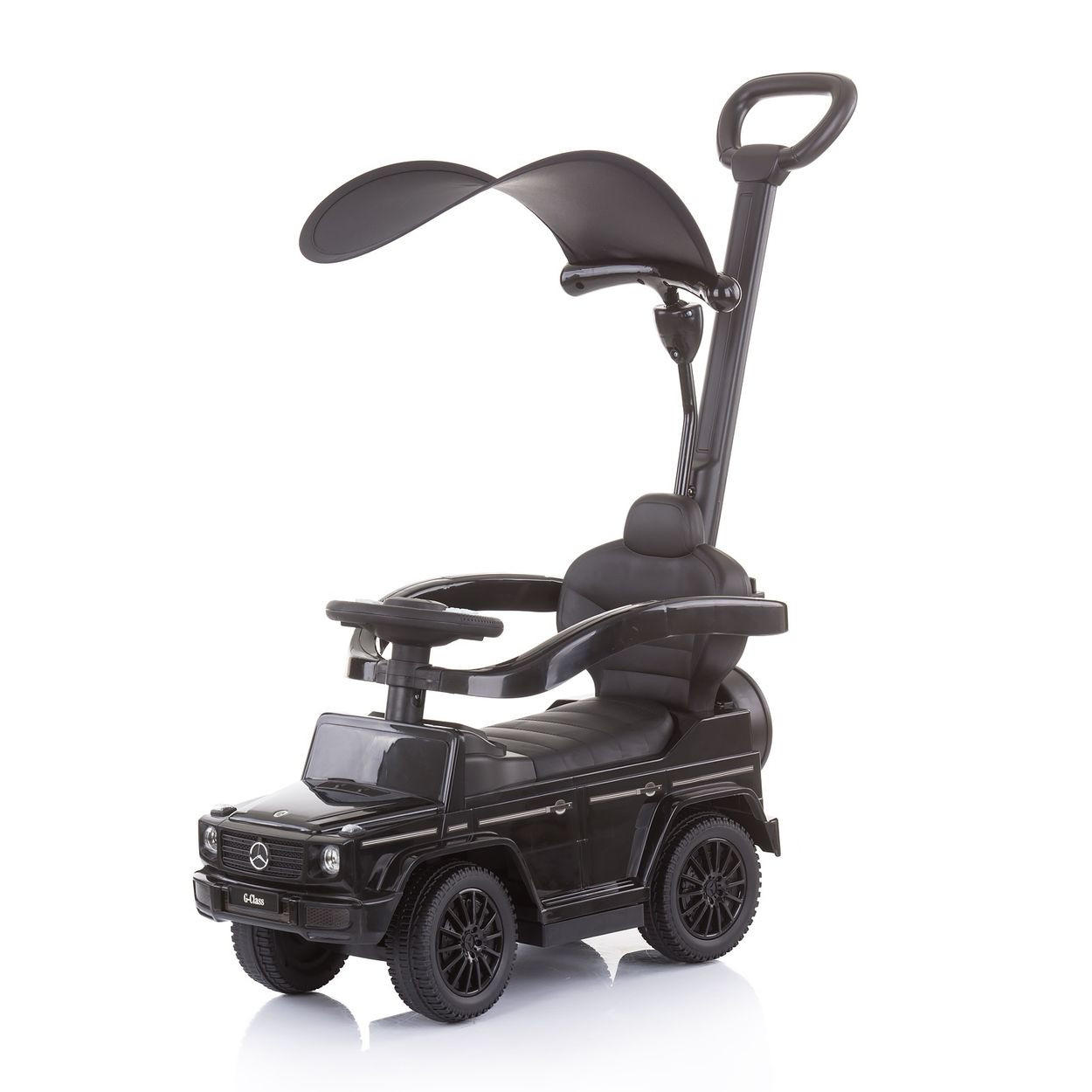 RUTSCHER Mercedes Benz G350d 2 in 1 schwarz 2 in 1 Schubstange Dach Musik, Trittstufe - Schwarz, Kunststoff (85/40/95cm) - Chipolino