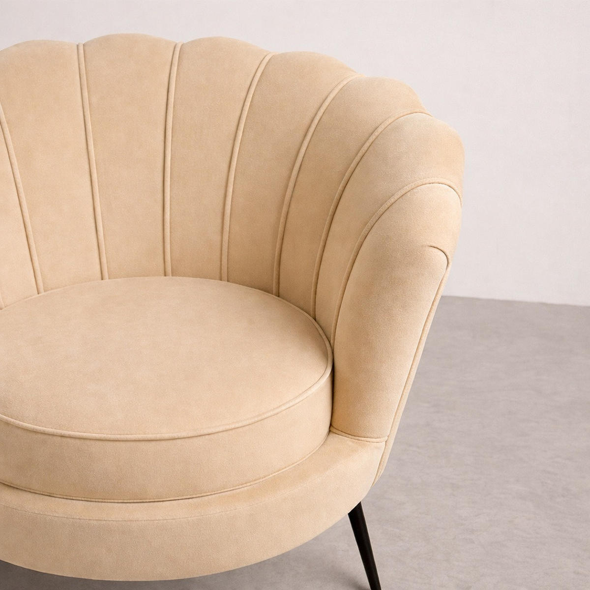 SESSEL Nice Velours Beige - Beige, Textil/Metall (83/75/76cm) - ebuy24