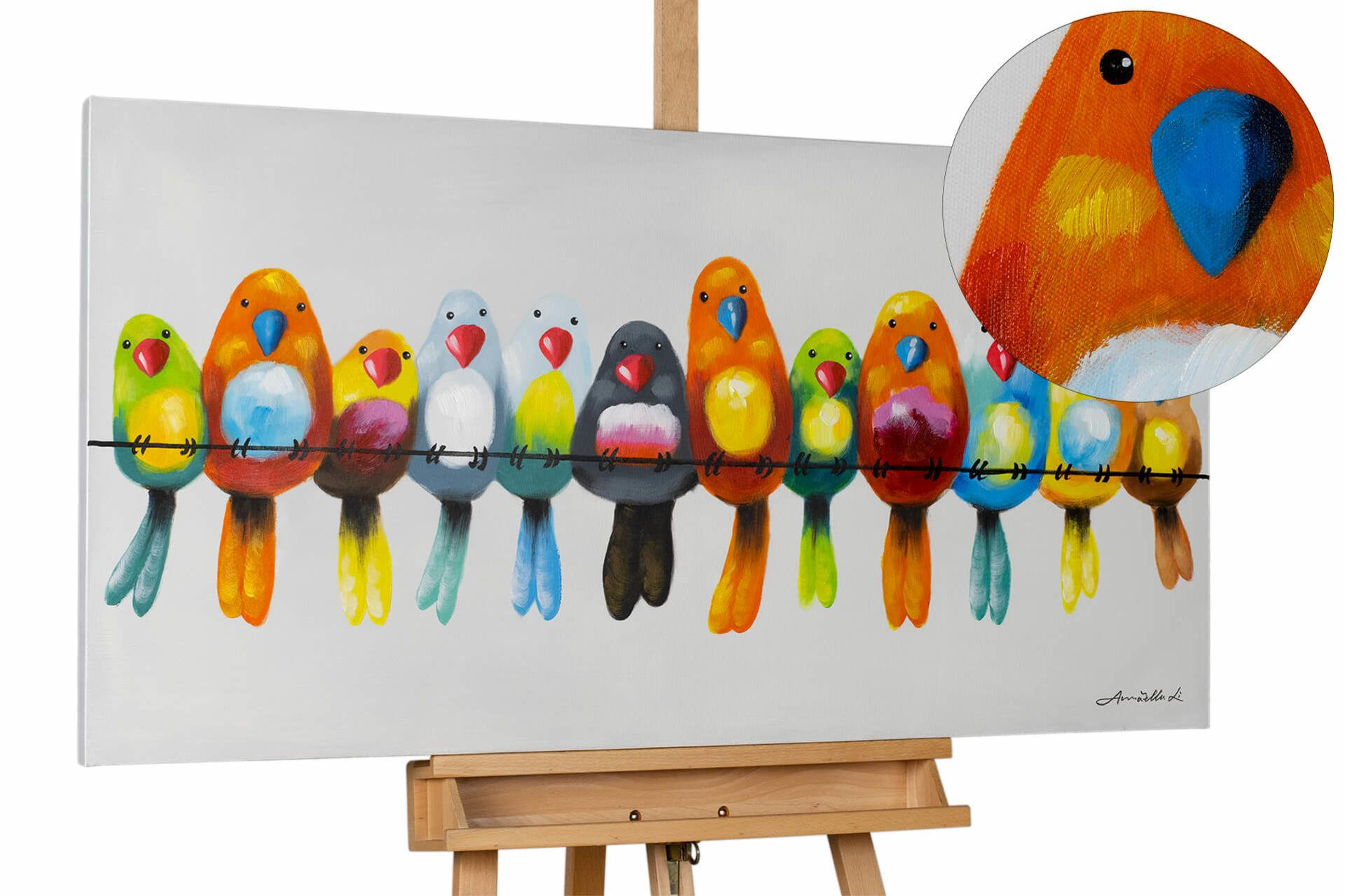 Kunstloft Ölgemälde Orange, Mehrfarbig 120x60 cm
