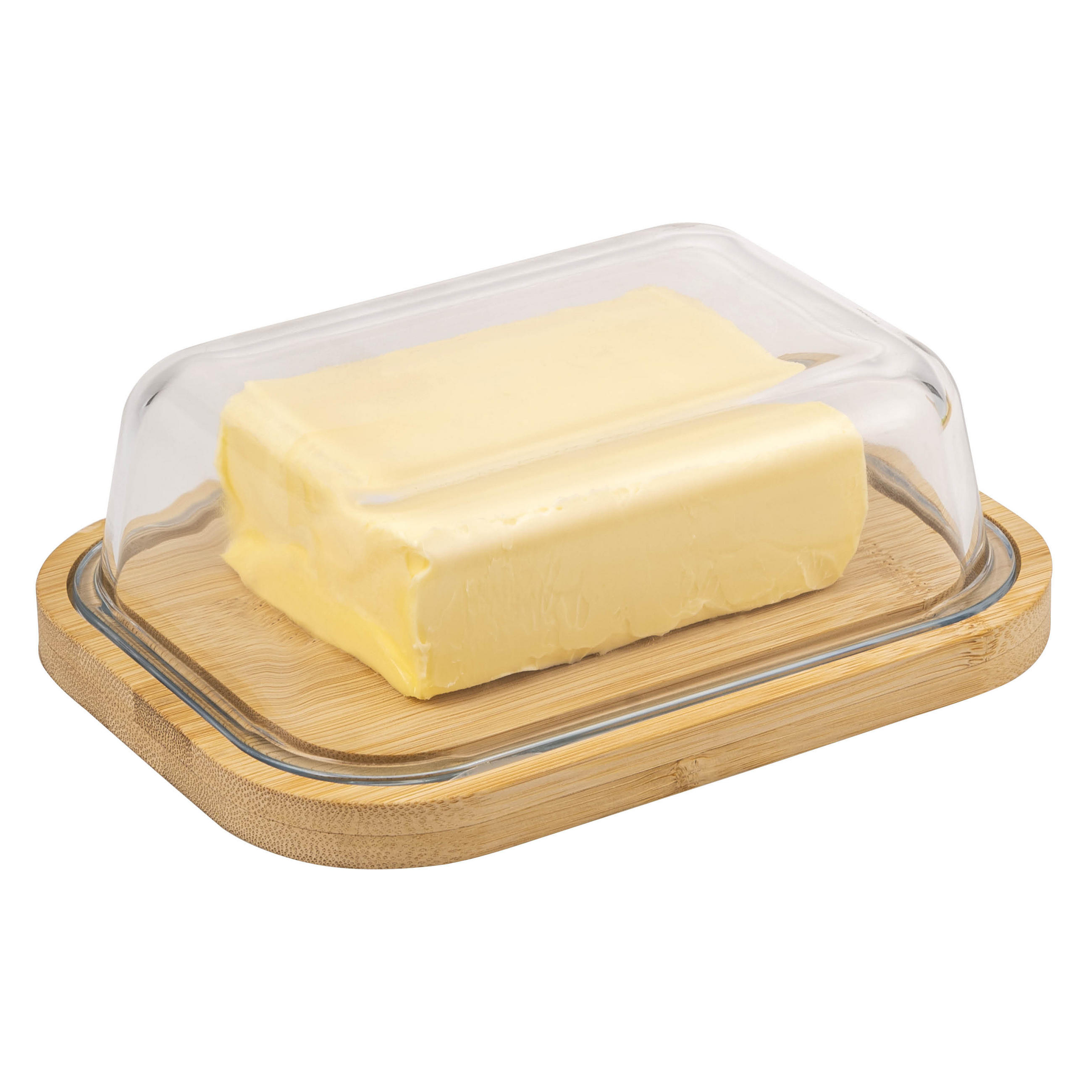 BUTTERDOSE, weiß - Transparent, Glas (17/4/12.5cm) - eluno