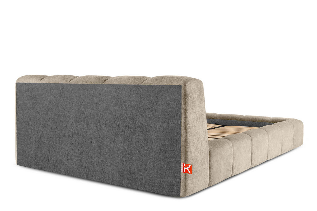 POLSTERBETT OLMIRA - Greige/Schwarz, Holz/Holzwerkstoff (202/203cm) - KONSIMO®