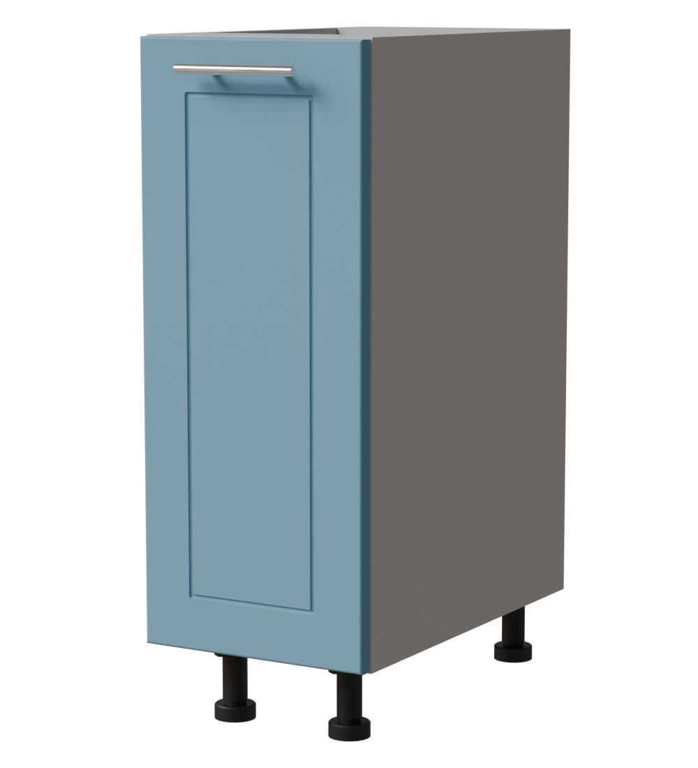 UNTERSCHRANK Bari D1D/30 Grau / RAL 5024 pastellblau 30 / 50 / 82cm - Blau/Grau, Holz/Holzwerkstoff (30/82/50cm) - Feldmann-Wohnen