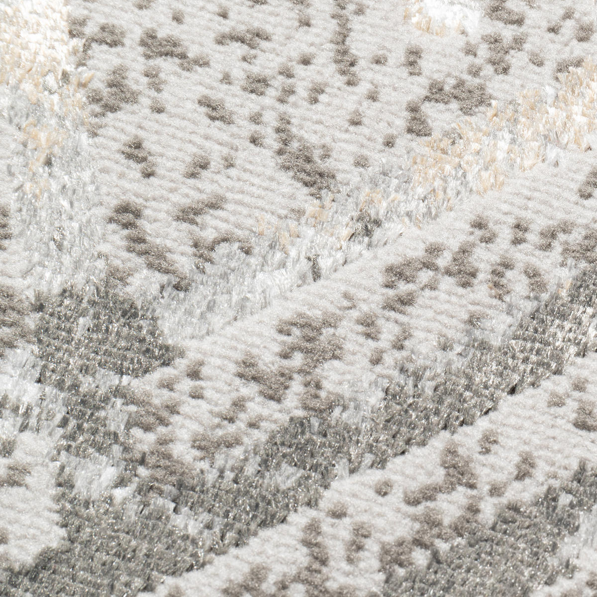 TEPPICHLÄUFER CRYSTAL hellgrau abstrakt 70/200 cm - Hellgrau, Textil (70/200cm) - Tapiso