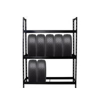 REIFENREGAL Tiger XL 200x150x45 cm 300 kg Fachlast bis zu 18 Reifen auf 3 Ebenen Schwarz - Schwarz, Metall (150/200/45cm) - PROREGAL