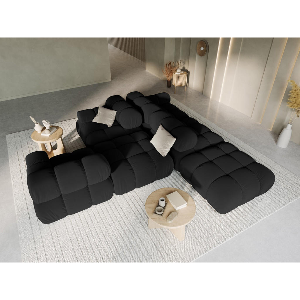 Thumbnail - Micadoni Modulares-Sofa, Schwarz, Textil, 4-Sitzer, 94x63x282 cm, Hergestellt in Europa, Oeko-Tex®, Wohnzimmer, Sofas & ...