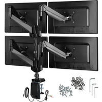 MONITORHALTERUNG, mit Kabelführung,schwarz - Schwarz, Metall (120/14/125cm) - tectake