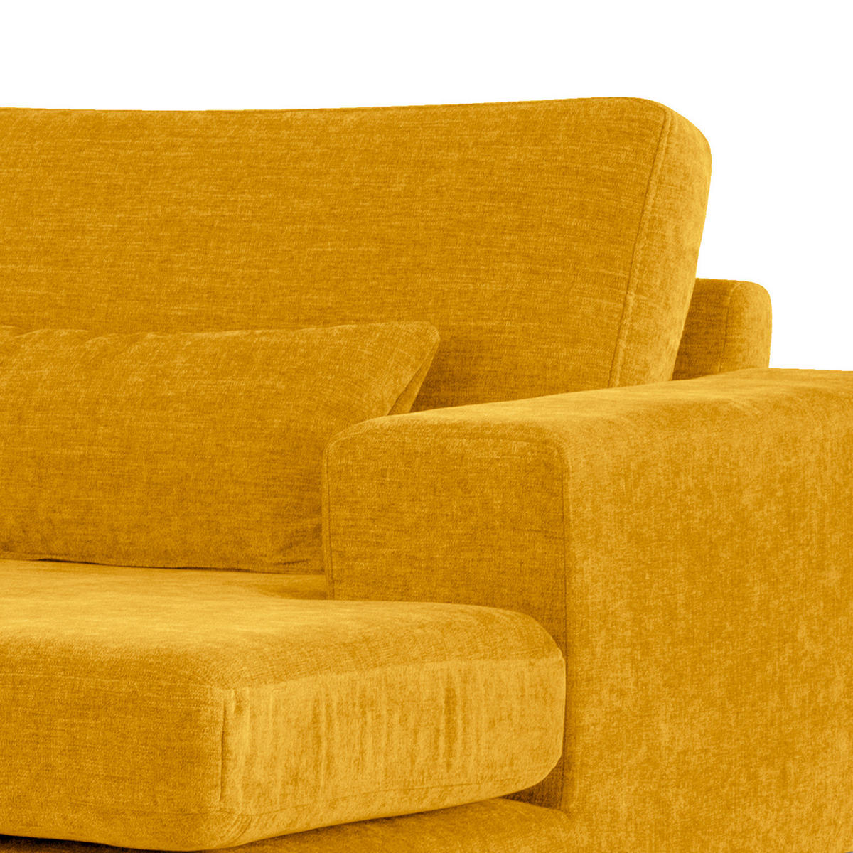 ECKSOFA mit Longchair - Eichefarben/Gelb, Eichenholz/Textil (281/153cm) - home24