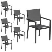 STÜHLE Anthrazitgrau und Grau 6er-Set - Grau, Kunststoff (56.5/90/57cm) - Happy Garden