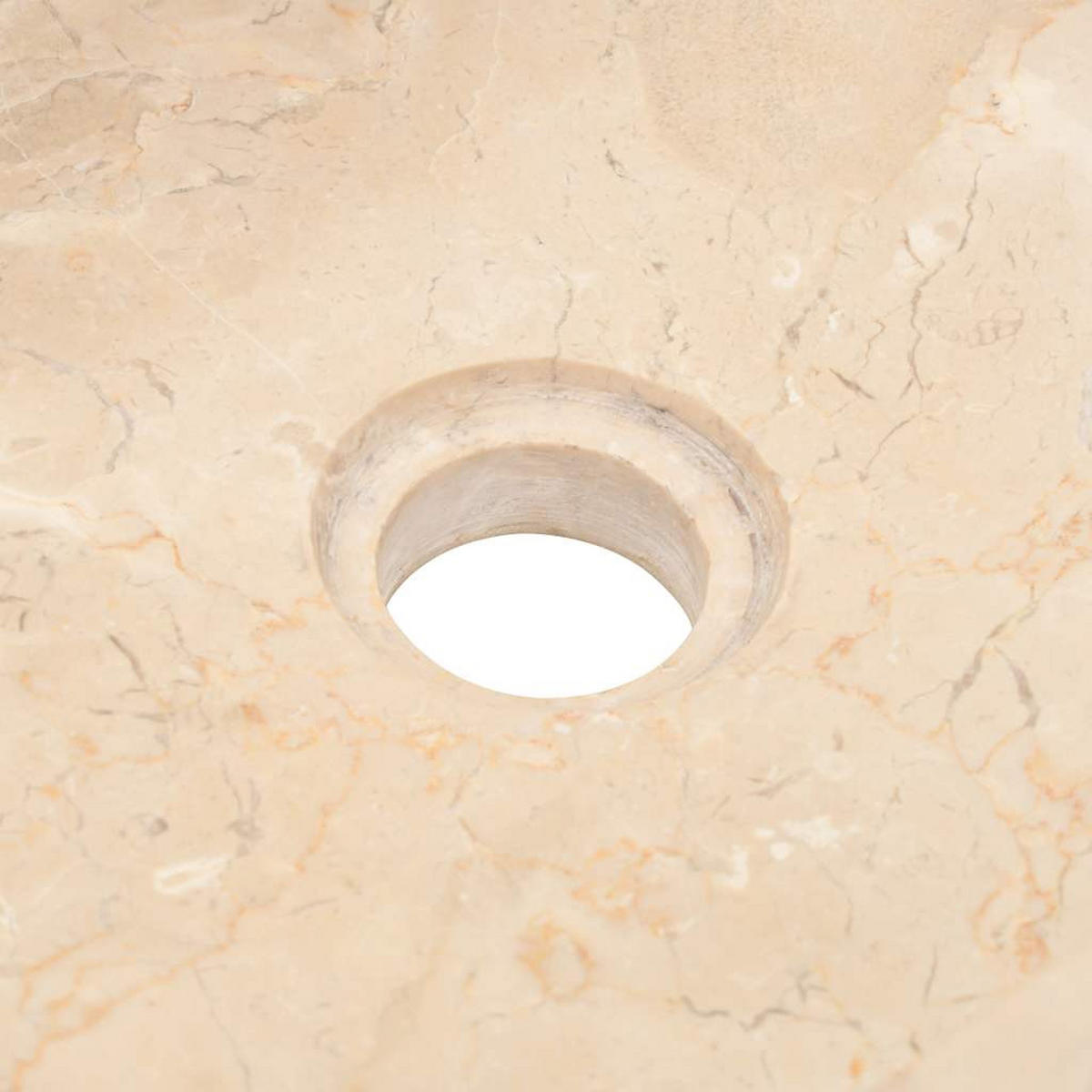 WASCHBECKEN 45/30/12 Cm Marmor Hochglanz-Creme - Creme, Stein (30/12/45cm) - vidaXL