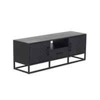 TV-SCHRANK Herringbone aus Mangoholz 140cm, schwarz - Schwarz, Holz (140/50/40cm) - Giga Meubel