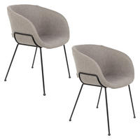ESSZIMMERSTUHL Feston Grau - 2 er Set - Grau, Textil (56.5/77/55cm) - Zuiver
